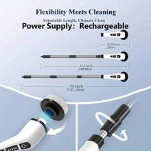 1件装电动多功能清洁刷长柄拖把刷家用延长伸缩杆厨房浴室卫生间清洁神奇七刷头适用于多种场景