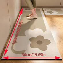 1pc 50*160cm Scandinavian Style Thickened Kitchen Silicone Floor Mat, Absorbent