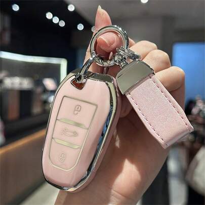 Cute Keychain Lanyard Car Key FOB Case Cover For Peugeot 208 E208 301 307 308 407 408 508 2008 3008 4008 5008 For Citroen C2 C3 C4 C4L C5 C6 C8 DS3 DS4 DS5 DS5 DS6 DS7 Opel Grandland X Crossland X 2017-2021 Picasso Xsara Cactus C-Spacetourer Corsa Zafira Combo Car Accessories Bag Charm Backpack For School Goth Y2k Christmas Gift Ideas Bag Lanyards With Id Holder Car Accessories Bag Charms