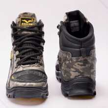 Men's Waterproof Leather Rain Boot With Gel Insole And Protective Toe Cap For Motorcycle Work - Camouflaged - View 4