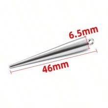 10pcs/Pack High Quality Stainless Steel Cone-Shaped Spike Pendant, Large Hole Cone Pendant, Long Bullet Nail Pendant, Conical Stainless Steel Pendant, Suitable For Hip-Hop, Rock, Gothic, Punk Style DIY Necklace, Bracelet, Jewelry Making, Accessory - Pointed Cone Pendant - View 21