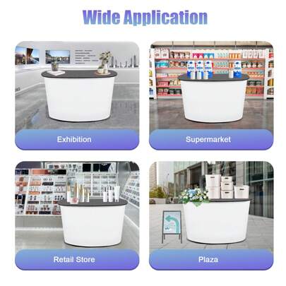 kangten Reception Desk Mall Shop Display Counter Register Stand Pull-Net Table Floor Standing EU