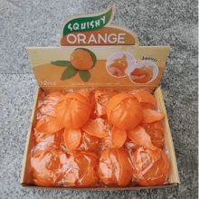1 pieza Juguete suave de naranja pelando realista, favores divertidos, juguetes antiestrés rebotables amarillo naranja, juguetes de compresión de rebote lento, gadgets para aliviar el estrés, excelentes como regalos de cumpleaños, regalos para el Día de San Valentín, relleno de bolsas de regalo, relleno de cestas de Pascua, regalos de amuletos de la suerte