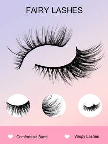 7 对全假睫毛 18 毫米狐狸睫毛纤细睫毛猫眼睫毛蓬松仿貂皮睫毛条自然假睫毛包