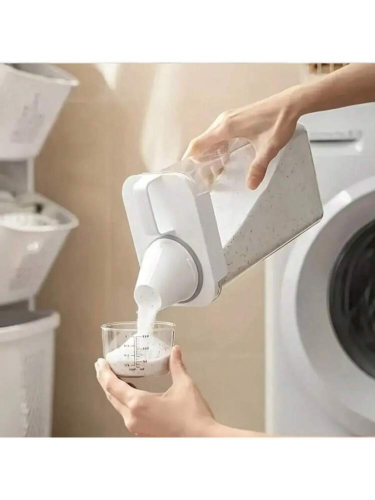 Contenitore Per Detersivo 3 In 1 ICASA – Acrilico Trasparente Con Coperchio In Bambù - 2