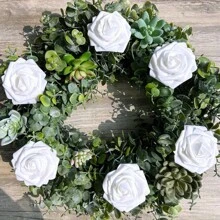 50/100pcs Artificial Flowers Real Looking White Foam Fake Roses With Stems For DIY Wedding Bouquets Bridal Shower Centerpieces Floral Arrangements Party Tables Home Decorations Gifts Birthday Graduation