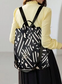 优雅防盗背包，适合女士购物和外出，大容量单肩包，女士多功能尼龙背包