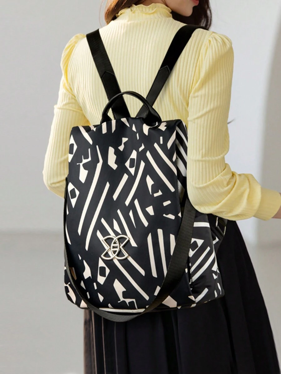 优雅防盗背包，适合女士购物和外出，大容量单肩包，女士多功能尼龙背包