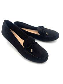Spring & Autumn New Women Metal Loafers Flats Casual Slip-On Boat Shoes - Black - View 4