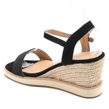 Summer Casual Versatile Simple Wedge Sandals - Black - View 4