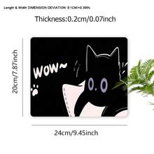 Black Cat Mouse Pad Cute Art Large Desk Mat 35.4x15.7 Inch Desk Accessories Rubber Base With Stitched Edge Non-Slip Keyboard Pad For Office Home Computer As Gifts For Men Women Friends - Multicolor - View 8