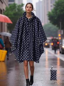 1 pièce Imperméable à capuche unisexe avec poche et sac de transport, coupe-pluie style poncho zippé léger, convient pour la randonnée et le camping