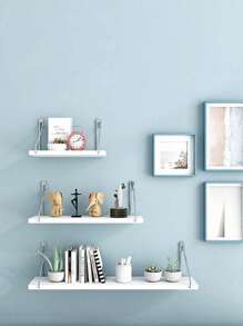 1 Pc (With Hanging Hook) 30cm/40cm/50cm Floating Shelf Wall Mount Organizer Rack, No-Drill, Wall Decor For Bedroom, Kitchen, Bathroom, Toilet, Study, Indoor Wood Shelf