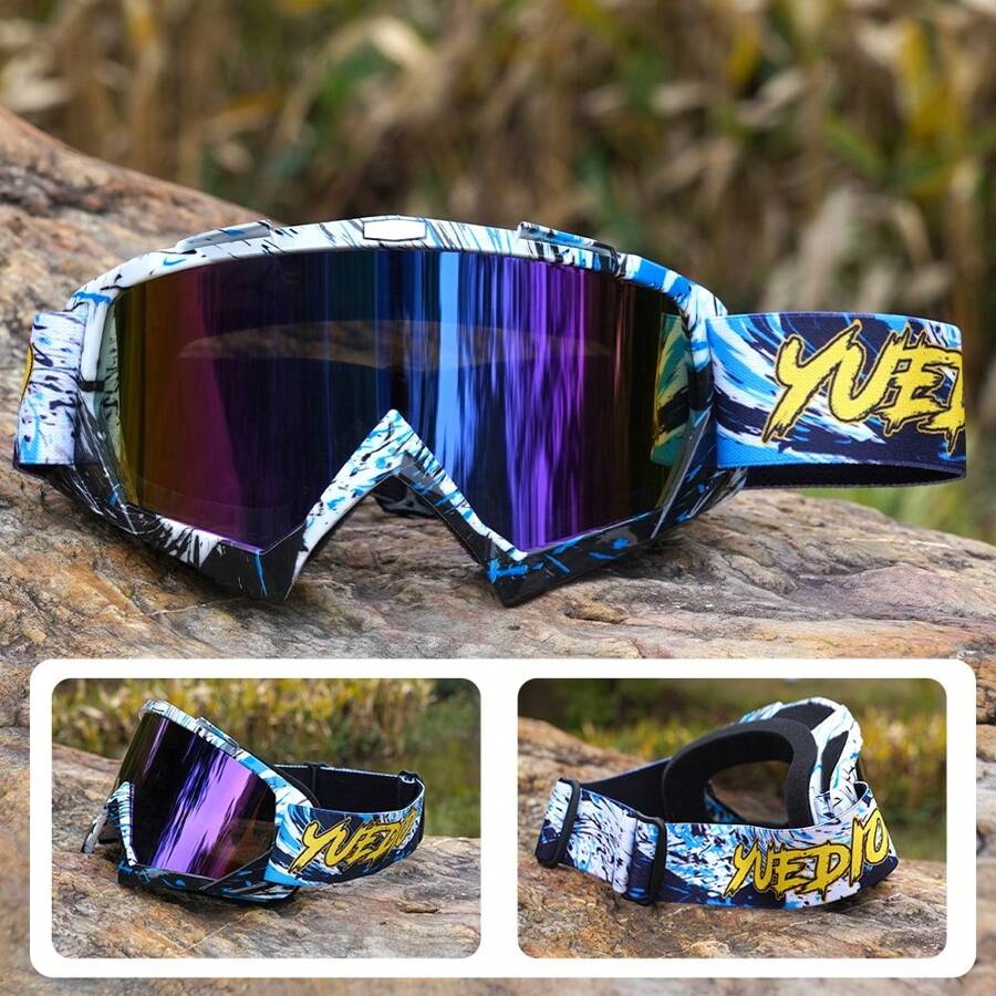 Lunettes De Protection Moto Cross - Verres PC, Bande Réglable, éponge Respirante - Coupe-vent, Anti-UV