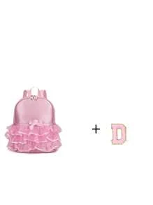1pc Girls' Nylon Zipper A-Z 26 Letter Fashion Lace Dance Bag, Ballet Bag, Latin Dance Backpack, Suitable For Daily Use (Zipper Random) (DIY Letter Stickers) - Pink - View 33