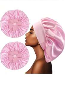 Bonnet de soie pour dormir, bonnets à cheveux en satin, bonnet de nuit en soie à bande élastique douce, enveloppement de cheveux en soie pour cheveux bouclés, idéal pour préserver les boucles pendant la nuit, bonnets de douche toutes saisons, confortable pour les patients en chimiothérapie, décoration de salle de bain d'été, bonnet de cheveux pour la rentrée scolaire