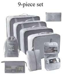 9pcs/1 Set Portable Travel Organizer Bags, Include Clothes/Cosmetic/Jewelry/Toiletry Storage Bags, Suitable For Business Trip, Vacation, Dorm, Bedroom Decor, Student/Teacher Clothing Storage, Essential Travel Accessories, Valentine's Day Gift,Boho Vibes - Multicolor - View 15
