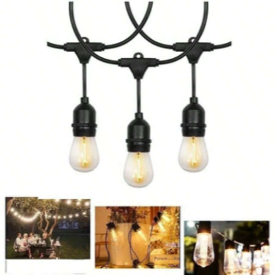 Guirnalda De 10 Focos Vintage Tira Luces Led Bombillas 100 Leds - Negro - Ver 1
