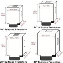 1pc Luggage Cover Luggage Protector Transparent Usable Suitcase Luggage Travel Bag Cover 20/24/26/28