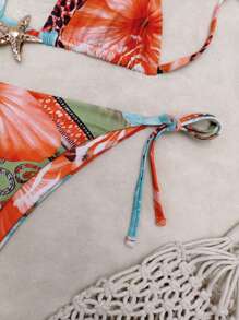 Set de 2 piezas de traje de baño con diseños de estampado de leopardo, flor y estrella de mar decorativo personalizado. Color elegido al azar. Incluye relleno extraíble. Adecuado para vestidos de verano, ropa de verano, festivales, faldas, outfits de Ibiza, trajes de baño de mujer, conjuntos de bikinis, disfraces de baño de mujer, ropa de playa, conjuntos de vacaciones, vestidos de playa, bikinis para mujeres, trajes de baño