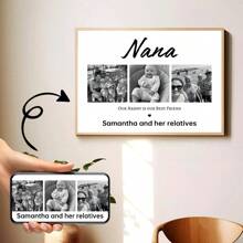 1 Pieza de arte mural con foto personalizada para Nana, regalo personalizado para la abuela de parte de los nietos, regalo de cumpleaños para la abuela, regalo de Navidad para la abuela, con opción de marco de lienzo