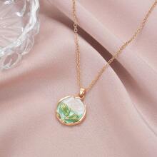 1 件玫瑰油画彩色珍珠彩色项链锁骨链，适合鲜花、母亲节、生日、女朋友、复古情人节的礼物