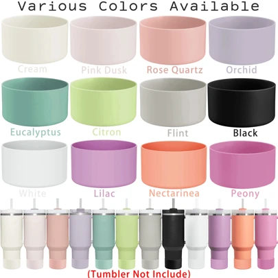 1PC Protective Silicone Boot For Tumbler H2.0 20-40 Oz & Water Bottle 12-24oz - Cup Bottom Sleeve Fits Cup Accessories(Tumbler Not Include)
