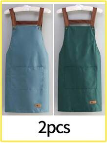 Waterproof And Oil Resistant Canvas Apron - Floral Design, Adjustable Waistband, Breathable Fabric, New Kitchen Home Cooking Oil And Stain Resistant Apron, Kitchen, Bathroom, Family, Household Products,Waterproof Oil Resistant Cooking Apron With Pockets - Adjustable And Multi-Purpose, Suitable For Coffee Bars And Restaurants