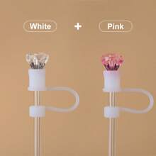 1pc/2pcs/6pcs Rhinestone Straw Cap, Suitabl E For Cups 30oz And 40oz, Dustproof Silicone Straw Caps, Reusable Straw Cover For 10mm (0.4in) Straws, Cup Accessories