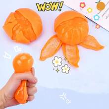 1 pieza Juguete suave de naranja pelando realista, favores divertidos, juguetes antiestrés rebotables amarillo naranja, juguetes de compresión de rebote lento, gadgets para aliviar el estrés, excelentes como regalos de cumpleaños, regalos para el Día de San Valentín, relleno de bolsas de regalo, relleno de cestas de Pascua, regalos de amuletos de la suerte