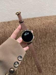 1 dây đeo đồng hồ bằng da thật, tương thích với Samsung Galaxy Watch 7, Galaxy Watch 5, Galaxy Watch 6, Galaxy Watch 4, kích thước: 40mm, 42mm, 43mm, 44mm, 45mm, 46mm, 47mm, 20mm - Màu nâu xám - Xem 5