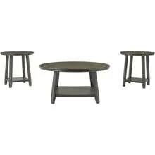 Caitbrook Neutral 3 Piece Table Set With Coffee & 2 End Tables, Grayish Brown - 彩色 - 查看 4