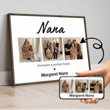 1 Pieza de arte mural con foto personalizada para Nana, regalo personalizado para la abuela de parte de los nietos, regalo de cumpleaños para la abuela, regalo de Navidad para la abuela, con opción de marco de lienzo