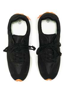 Truffle Collection Women's Wedge Sneakers In Black Polyurethane - Size UK 3-8 / EU 36-41 / US 5-10 - Shipped Directly From The UK- Delivery In 3-5 Days! - Ladies Lace-Up Summer Trainers For Casual And Everyday Wear - Comfortable, Modern Wedge Shoes For Sporty Or Urban Style