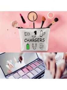 1Pc Fashion Small Printing Makeup Bag - Spacious Polyester Cosmetic Travel Case With Zipper Closure - Hand Washable, Casual, Multi-Functional Toiletry Pouch For Friends And Family,Boho Vibes - Multicolor - View 8