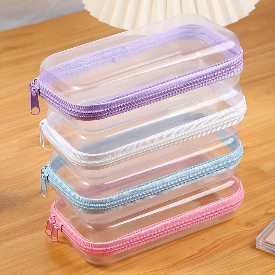 1pc, Transparent Multifunctional Storage Bag, Portable And Versatile For Cosmetics, Electronic Accessories, Perfume, Keys, Bracelets And Small Items Storage Bag, Waterproof Lightweight Large Capacity Portable Accessories Makeup Pouches - Multicolor - View 1
