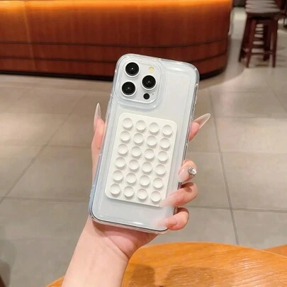 1 件简约透明大气泡气垫全覆盖防摔手机壳带吸盘，适用于 Apple 及系列防水防震防刮