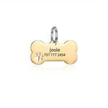 A Personalized Engraved Dog ID Tag, Custom Engraved Dog Bone Shape Name Tag For Puppy Medium Puppy With Phone Number, Custom Engraved Metal Dog Tag - Personalized Bone Shape Pet ID Tag For Home And Outdoors, Classic Style, Wall Mounted, Home Sculpture Wall Decor