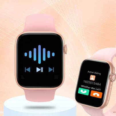 1 pieza Reloj electrónico multifunción con pantalla táctil de 1,44 pulgadas y correa de silicona rosa, adecuado para estudiantes mujeres con varios modos deportivos, control de cámara, notificaciones de aplicaciones sociales, ideal como regalo, para deportes, escuela y talla grande.