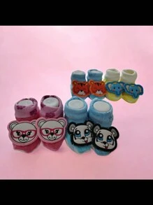 ZAPATITOS DE TELA PARA BEBE , DISEÑOS MUY COLORIDOS , DISEÑOS DE ANIMALITOS EN 3D, BORDADOS , 1 PAR DE ZAPATITOS COMO SE MUESTRAN EN LA FOTO. - Multicolor - Ver 6
