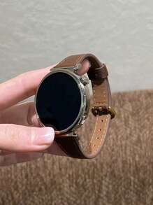 1 dây đeo đồng hồ bằng da thật, tương thích với Samsung Galaxy Watch 7, Galaxy Watch 5, Galaxy Watch 6, Galaxy Watch 4, kích thước: 40mm, 42mm, 43mm, 44mm, 45mm, 46mm, 47mm, 20mm - Màu nâu xám - Xem 4