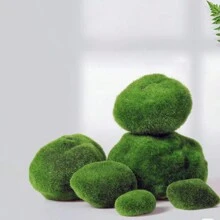 1 pieza Piedra de musgo artificial, piedra de musgo flocado, piedra con pelo verde, decoración para microscape disponible