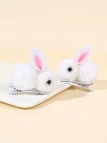 2 Stück braune Haarklammern in Hasenform, süße Plüsch-Hasen-Haarspangen, Geschenk für Mädchen Haarzubehör