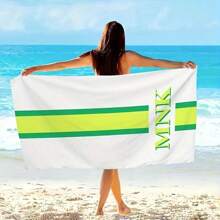 Customizable Beach Towel With Your Name - Personalized Striped Design, Perfect For Swimming, Camping & Travel, Multi-Functional, Ornamental, Reusable, Breathable, Adorable Workers, S, Dining Room, Bathroom, Living Room, Bedroom, Office, Tea Room, , Home, For Anniversaries, For Birthdays, For Weddings, For Graduation, For Housewarming Summer Holiday Bathroom Decor, Slow Summer Living Beach Essentials,Dorm Essentials - Multicolor - View 7