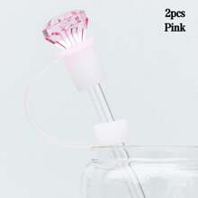 1pc/2pcs/6pcs Rhinestone Straw Cap, Suitabl E For Cups 30oz And 40oz, Dustproof Silicone Straw Caps, Reusable Straw Cover For 10mm (0.4in) Straws, Cup Accessories