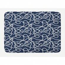 深蓝色浴室垫、迎宾门垫、生命之花星形几何印花、防滑背衬浴室装饰垫、30x18 英寸浴室地毯、户外地毯、门垫、秋季装饰浴室配件、返校季