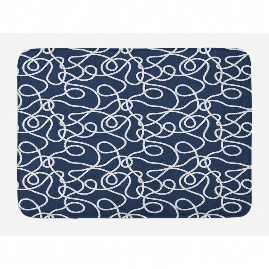 深蓝色浴室垫、迎宾门垫、生命之花星形几何印花、防滑背衬浴室装饰垫、30x18 英寸浴室地毯、户外地毯、门垫、秋季装饰浴室配件、返校季