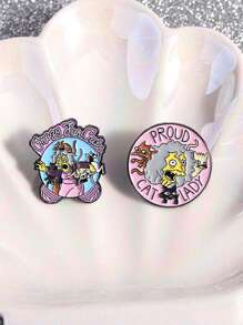 QIHOO 2pcs Proud Cat Lady Cat Brooch Creative Collar Badge Jewelry Gift For Cat Lovers - Multicolor - View 5