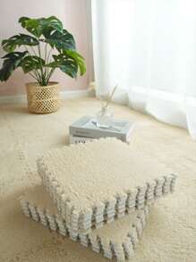 10pcs Beige Patchwork Rugs, Minimalist And Practical Multi-Purpose
