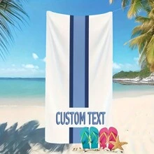 Customizable Beach Towel With Your Name - Personalized Striped Design, Perfect For Swimming, Camping & Travel, Multi-Functional, Ornamental, Reusable, Breathable, Adorable Workers, S, Dining Room, Bathroom, Living Room, Bedroom, Office, Tea Room, , Home, For Anniversaries, For Birthdays, For Weddings, For Graduation, For Housewarming Summer Holiday Bathroom Decor, Slow Summer Living Beach Essentials,Dorm Essentials - Multicolor - View 3